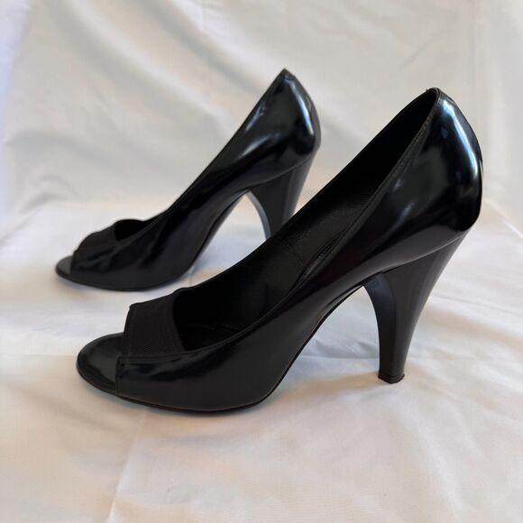 Marc Jacobs Women's Black Peep-Toe Heels Size 38.5 / US 8 - Picture 5 of 9